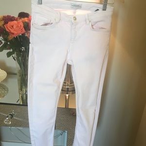 Baby pink Zara Skinny Jeans with frayed ends